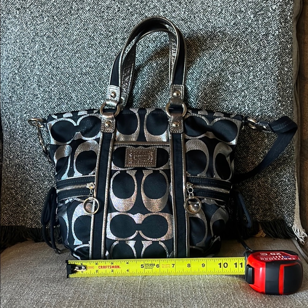 Coach Poppy Women’s Shoulder Bag - Black and Silver